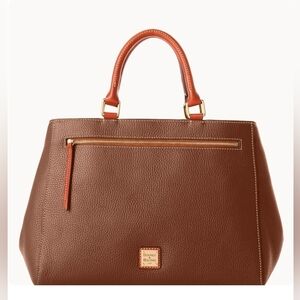 Dooney & Bourke Pebble Grain Zip Satchel Bark R1930BF NWT